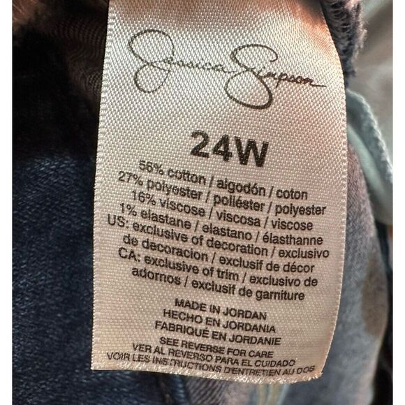 Jessica Simpson Mika Best Friend Jeans 24W Blue Distressed Plus Size Denim - Picture 8 of 8